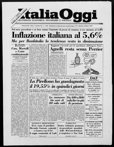 Italia oggi : quotidiano di economia finanza e politica